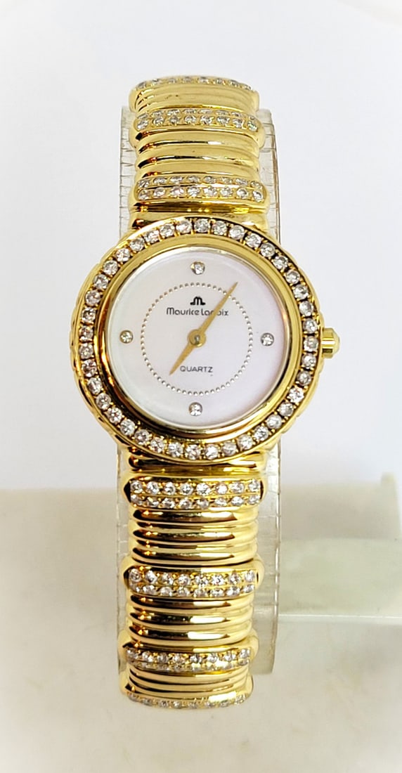 Solid 18k Gold MAURICE LACROIX Monaco Ladies Watch with 3.20 ct Diamonds* EXLNT (1 of 9)