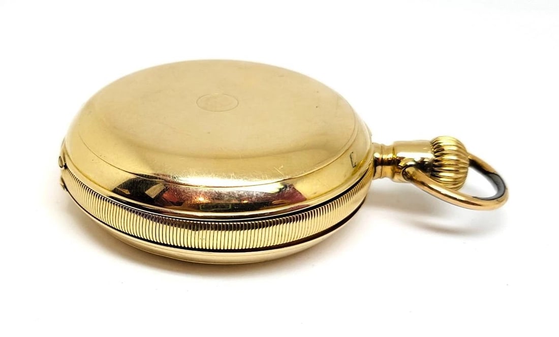 Antique 14k JULES MONTANDON Quater REPEATER Chronograph Hunter Case Pocket Watch - 13