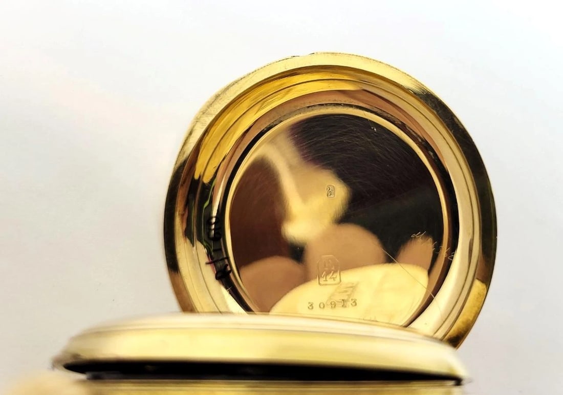Antique 14k JULES MONTANDON Quater REPEATER Chronograph Hunter Case Pocket Watch - 8