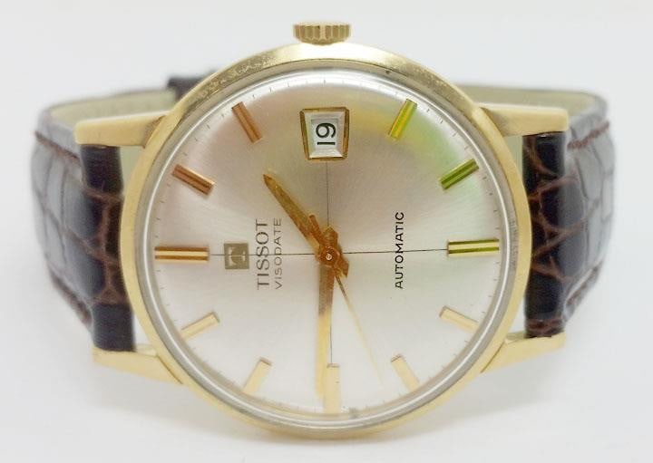Solid 18k TISSOT VISODATATE Automatic Watch c.1960s* EXLNT* SERVICED - 5