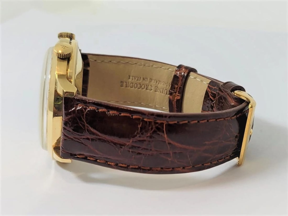 Vintage 18k JAEGER-LeCOULTRE Automatic MEMOVOX Alarm Watch Cal.825 RARE SERVICED - 3