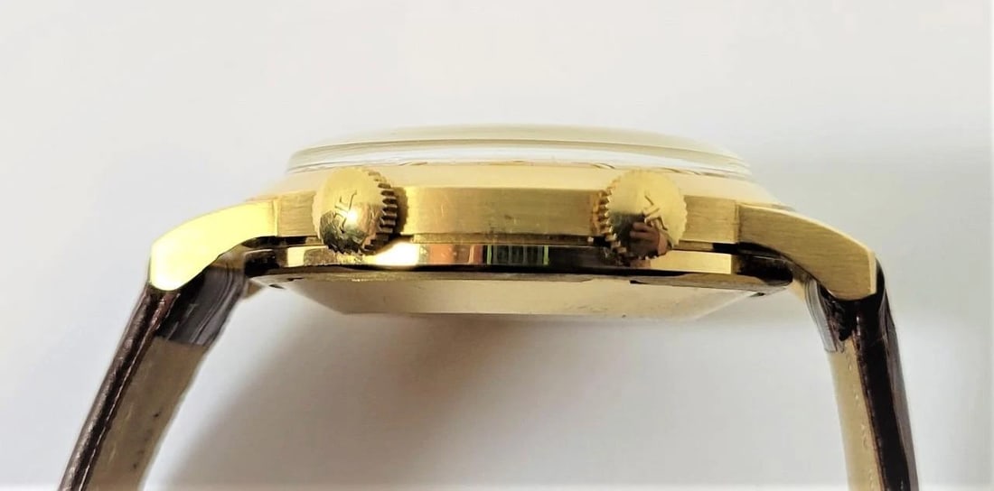 Vintage 18k JAEGER-LeCOULTRE Automatic MEMOVOX Alarm Watch Cal.825 RARE SERVICED - 5