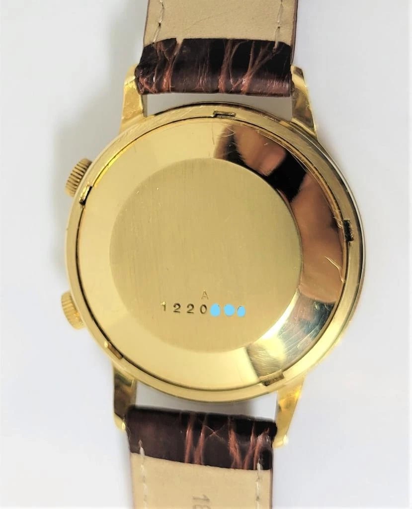 Vintage 18k JAEGER-LeCOULTRE Automatic MEMOVOX Alarm Watch Cal.825 RARE SERVICED - 8