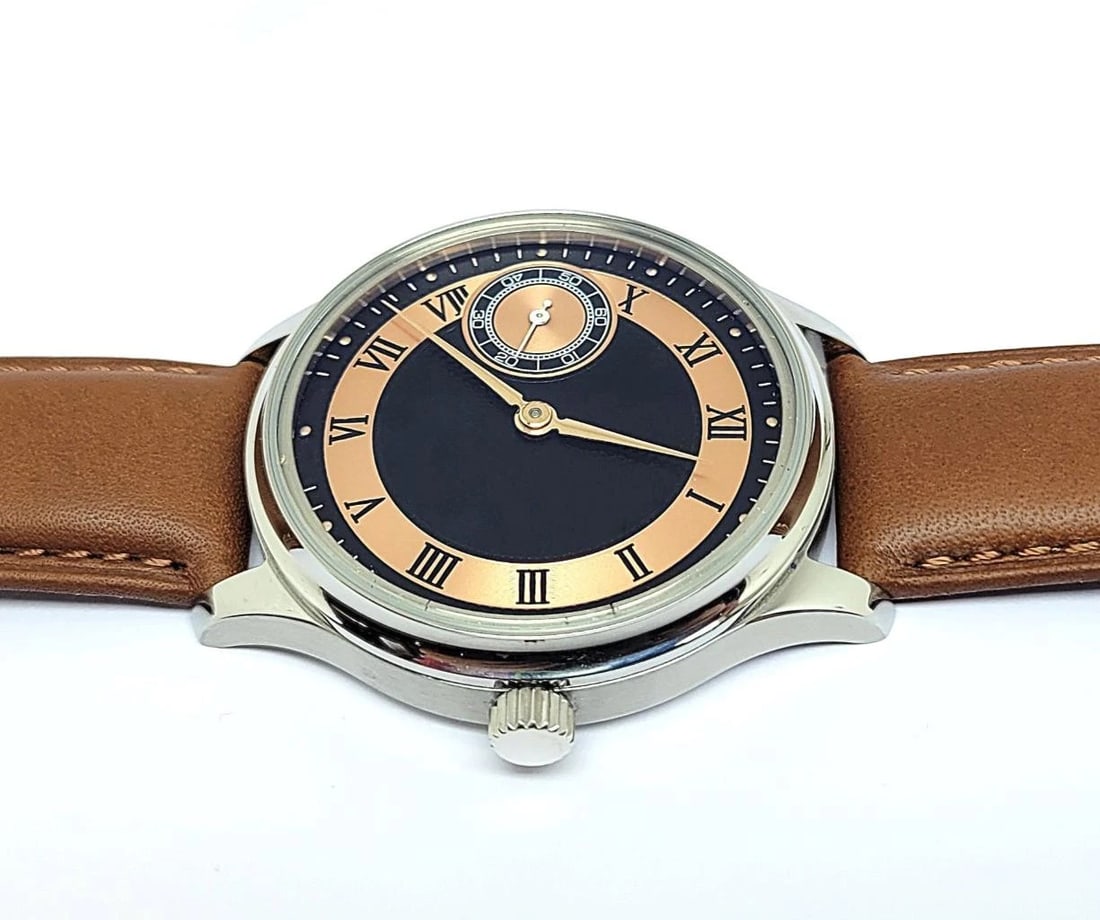 Mens S/Steel High Grade HAMILTON Winding Watch Cal 917 Re-Cased* Rose/Black DIAL - 6