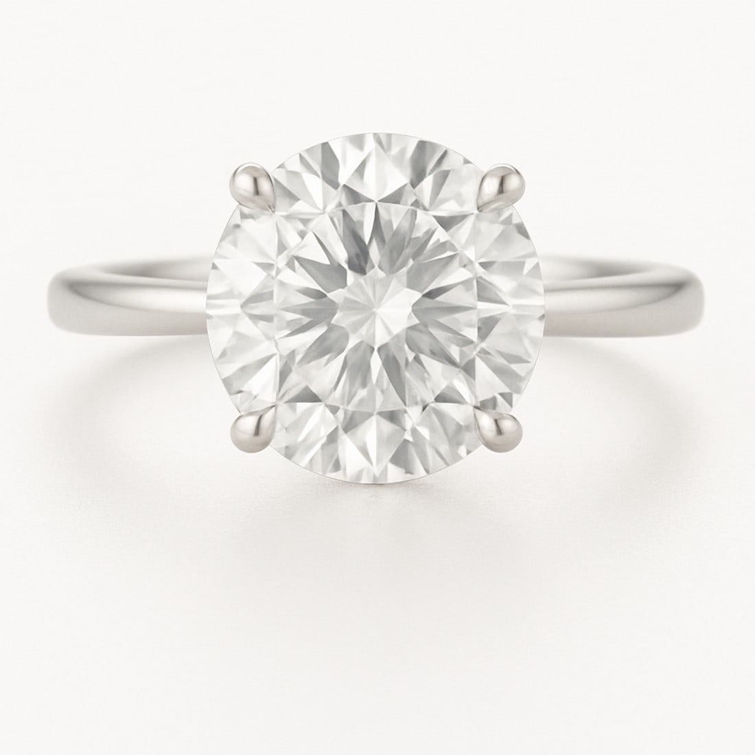 10 CT Round-Cut lab-grown diamond Diamond Solitaire Ring in 14K White Gold (1 of 2)