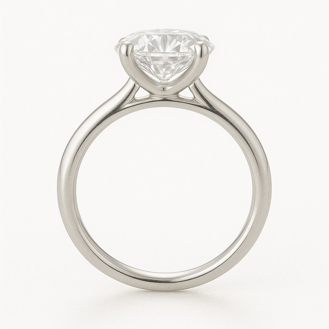 10 CT Round-Cut lab-grown diamond Diamond Solitaire Ring in 14K White Gold - 2