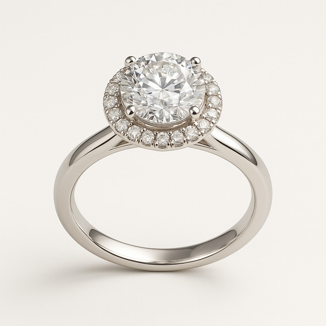 6 CT Round-Cut lab-grown diamond Diamond Halo Engagement Ring in 14K White Gold - 3