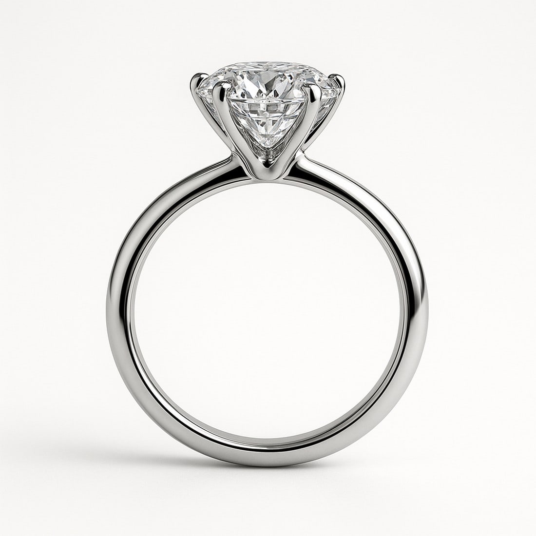 Lab-grown diamond 4 CT Round Cut Solitaire Engagement Ring – 14K White Gold - 2