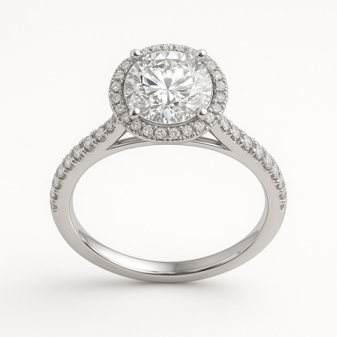 Lab-grown diamond 5.00 CT Round Halo Diamond Ring (1 of 2)