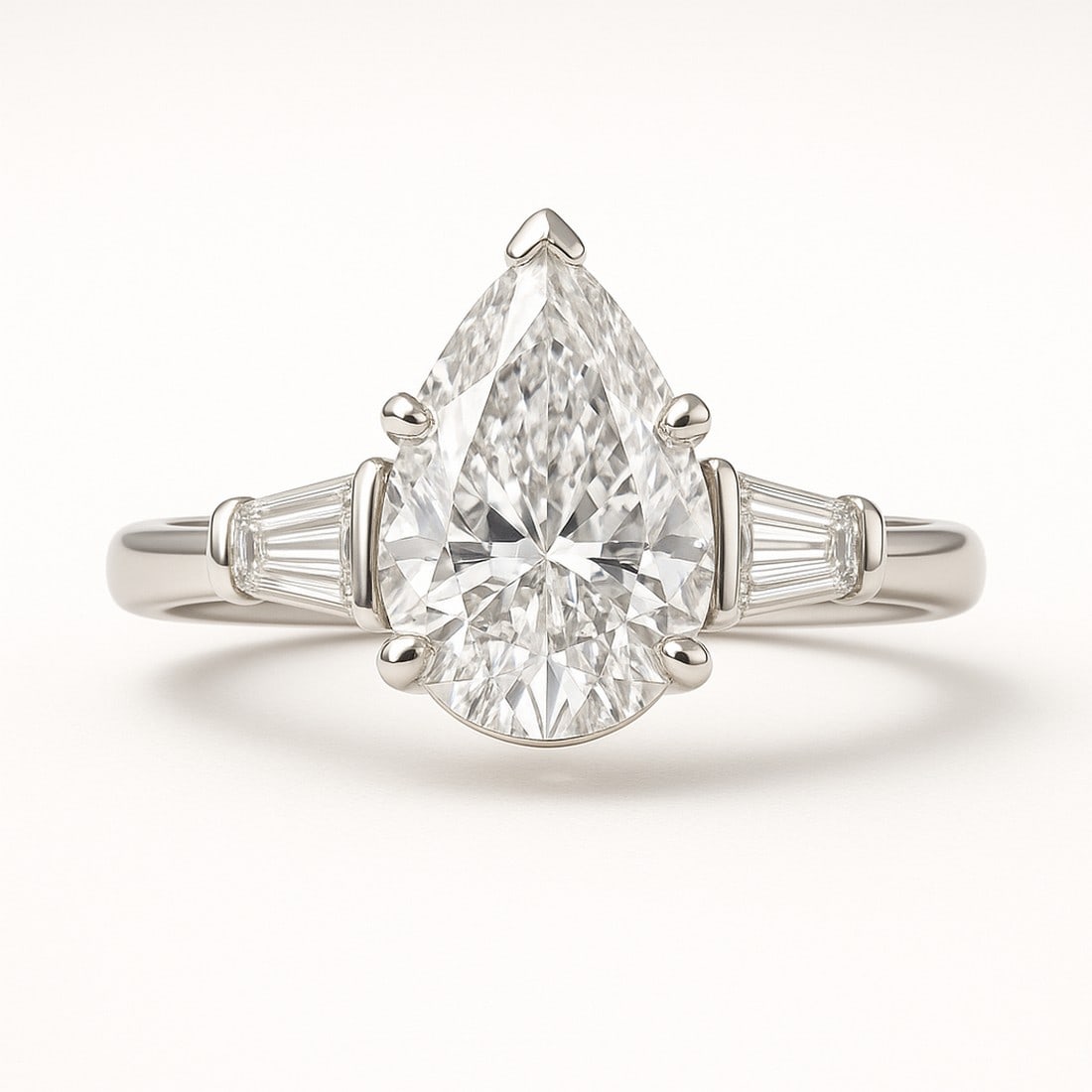 Lab-grown diamond 5.00 CT Pear Three-Stone Diamond Ring (1 of 2)