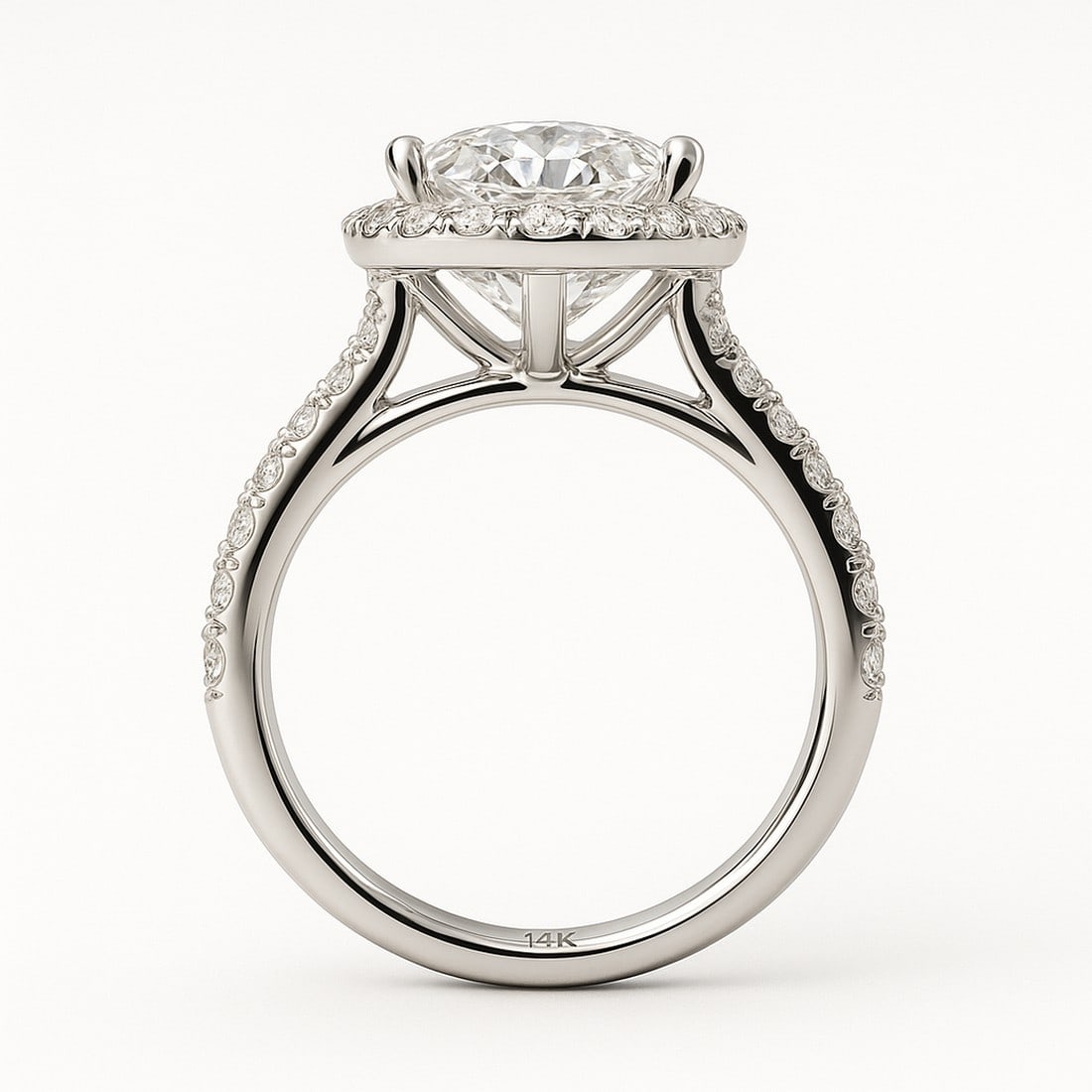 Lab-grown diamond 4.00 CT Round Halo Diamond Ring - 2