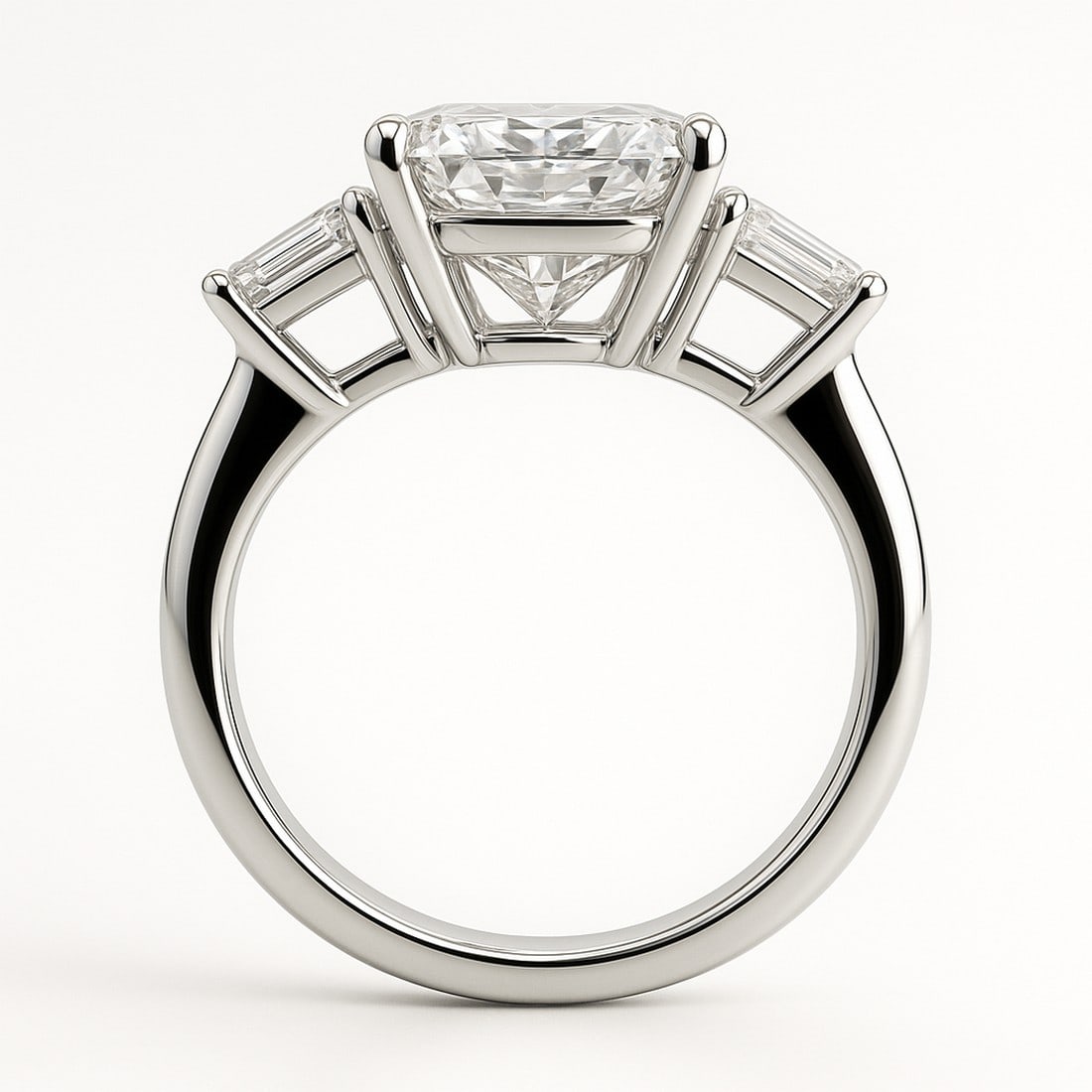 Lab-grown diamond 7.00 CT Radiant Three-Stone Diamond Ring - 2