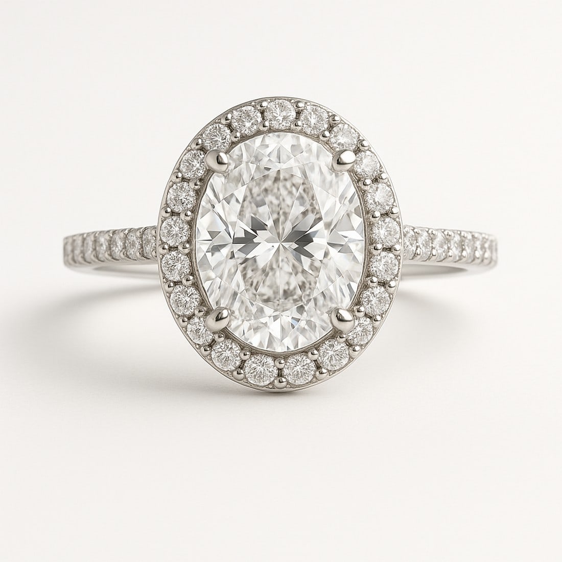 Lab-grown diamond 7.50 CT Oval Halo Diamond Ring - 3