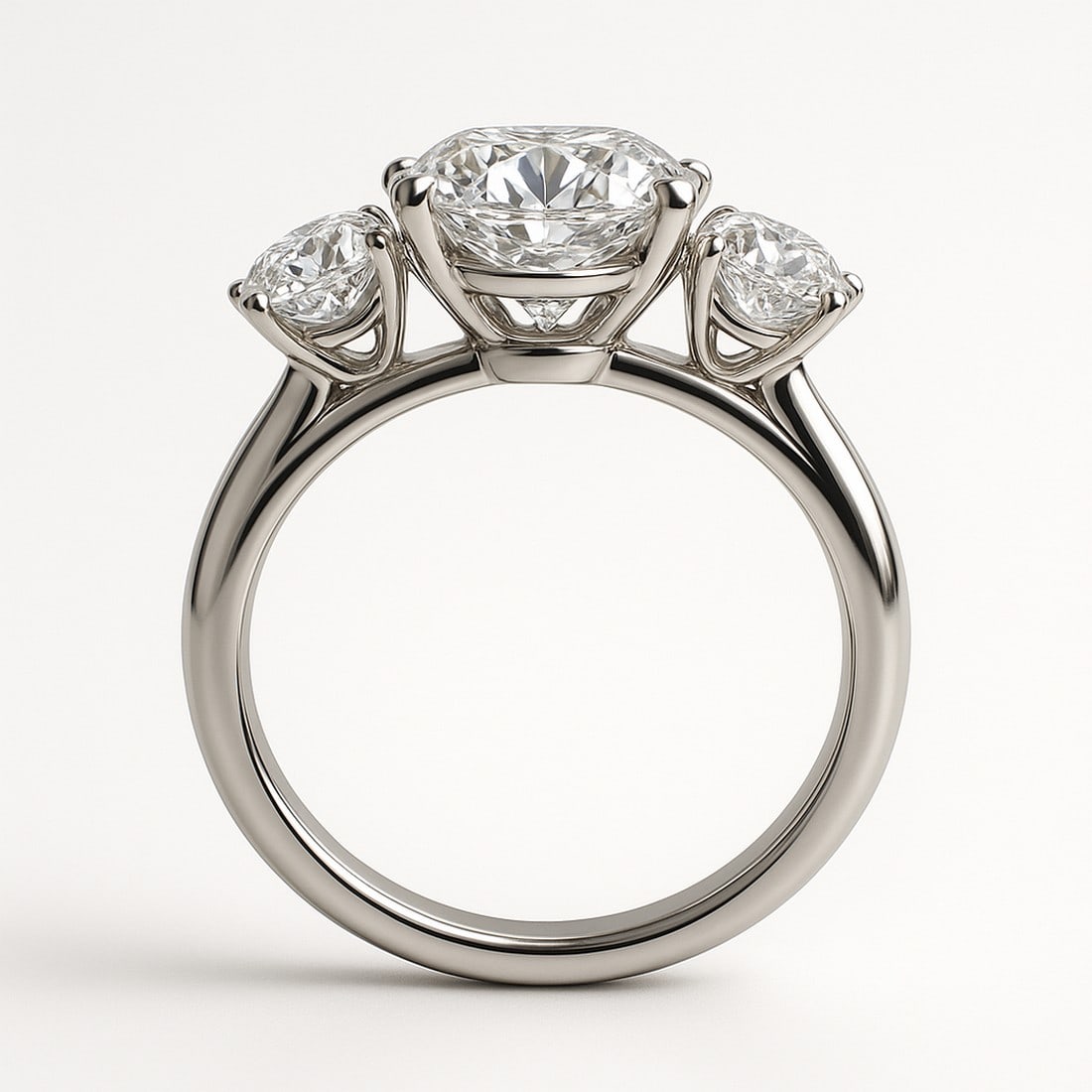 Lab-grown diamond 3.00 CT Round Three-Stone Diamond Ring - 2