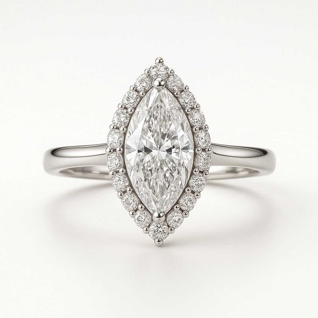 Lab-grown diamond 7.00 CT Marquise Halo Diamond Ring - 2