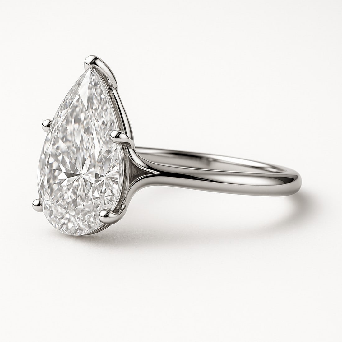 Lab-grown diamond 9.00 CT Pear Solitaire Diamond Ring - 2