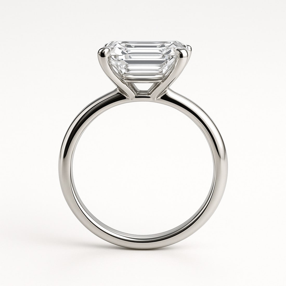 Lab-grown diamond 10.00 CT Emerald Solitaire Diamond Ring - 2