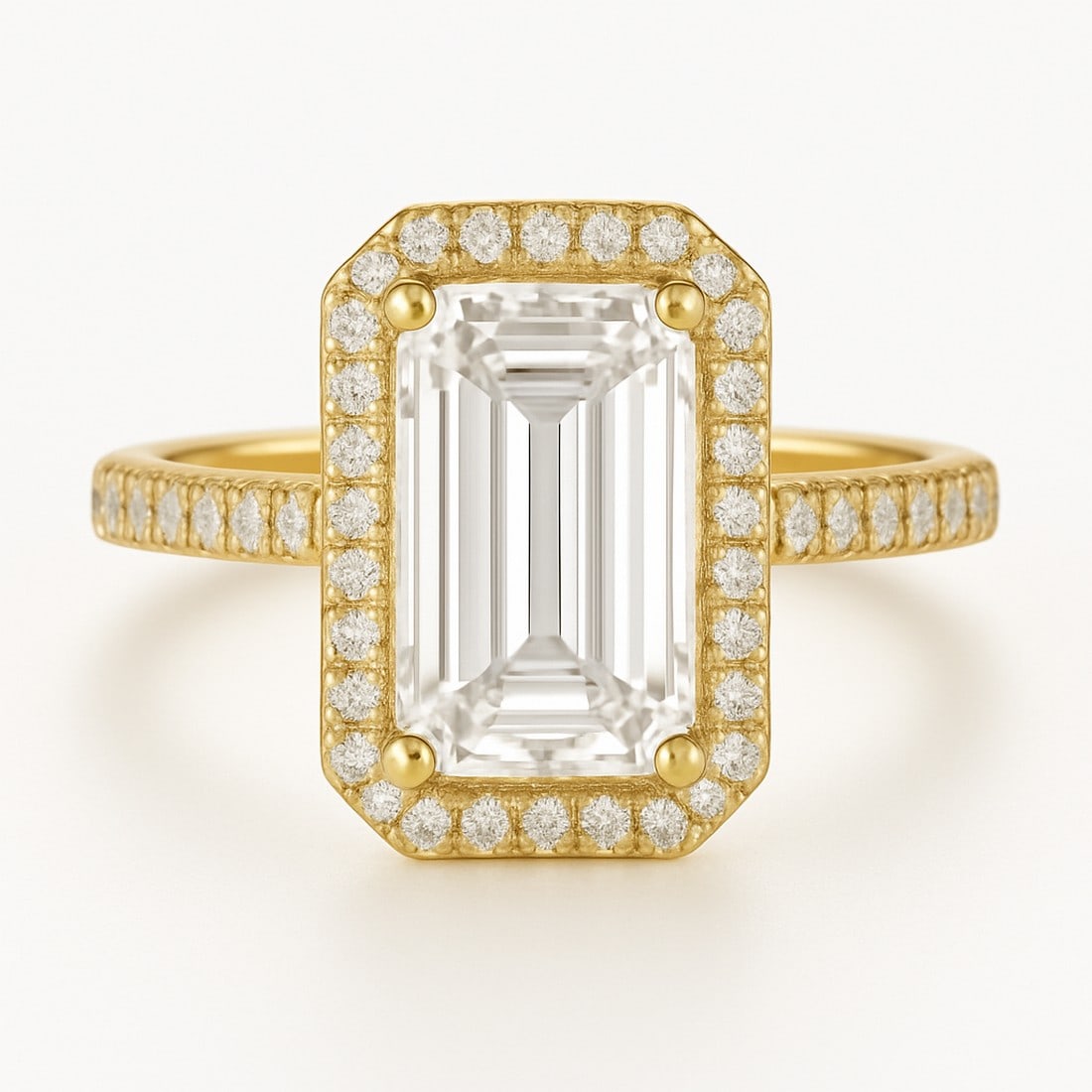 Lab-grown diamond 7.00 CT Pear Halo Diamond Ring: Title: lab-grown diamond 7.00 CT Pear Halo Diamond Ring Description: 7 CT Pear lab-grown diamond Diamond with full halo & pavé band in 14K White Gold. Fine clarity & sparkle. Engagement/wedding r