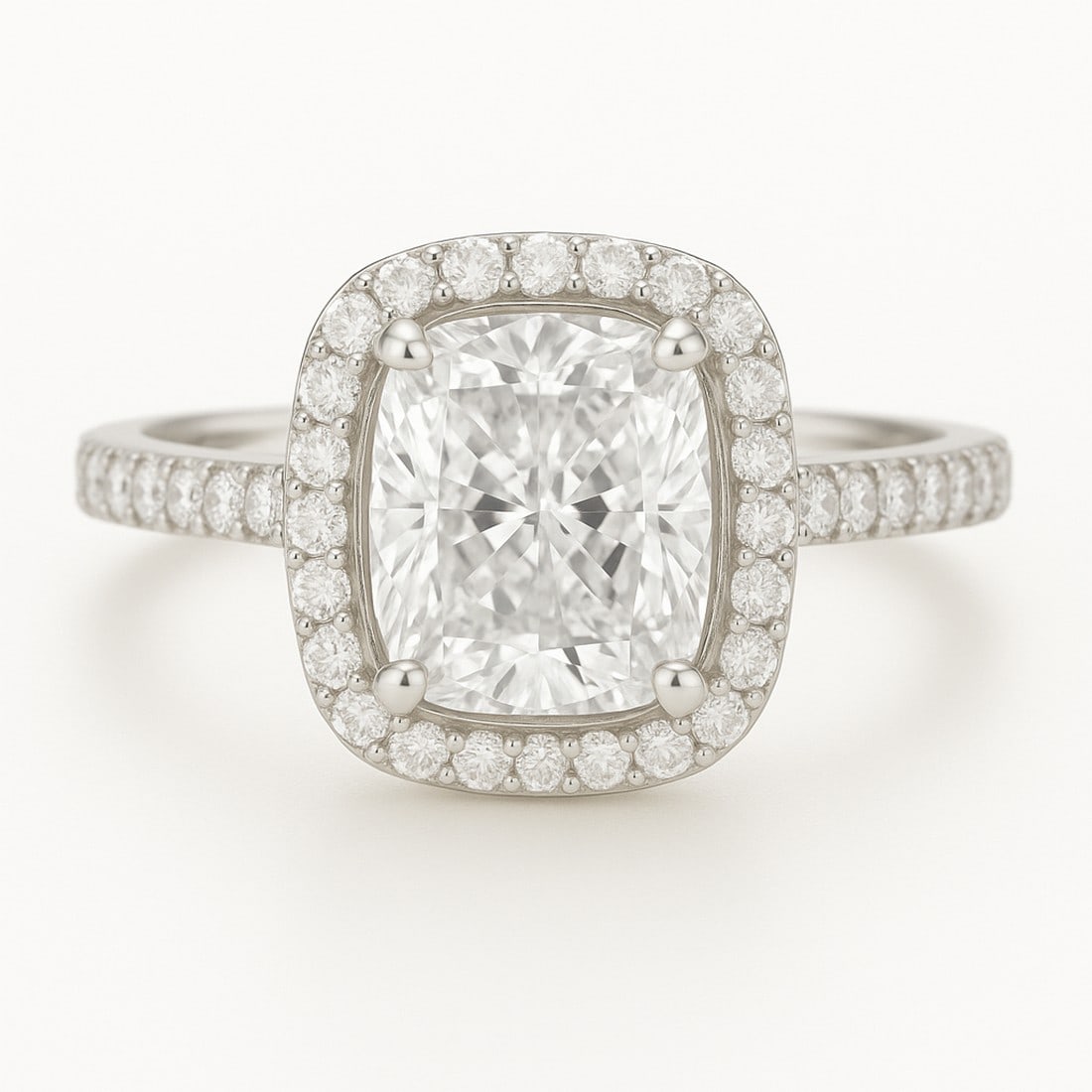 Lab-grown diamond 8.00 CT Cushion Halo Diamond Ring (1 of 2)