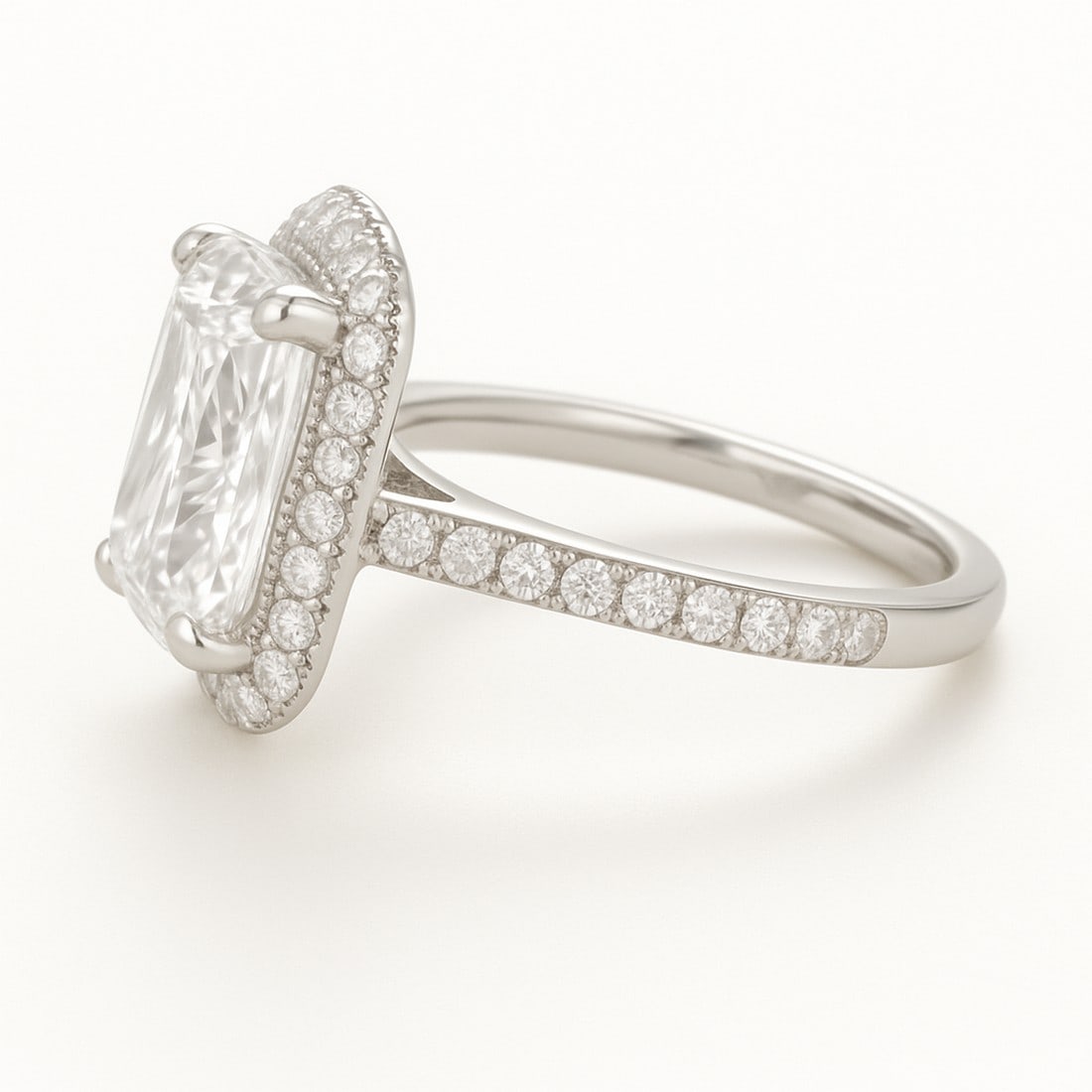 Lab-grown diamond 8.00 CT Cushion Halo Diamond Ring - 2