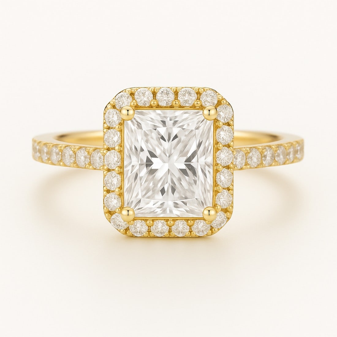 Lab-grown diamond 3.00 CT Round Pavé Band Diamond Ring (1 of 2)