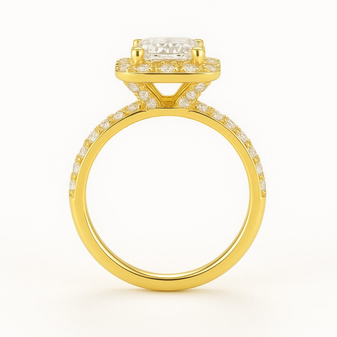 Lab-grown diamond 3.00 CT Round Pavé Band Diamond Ring - 2