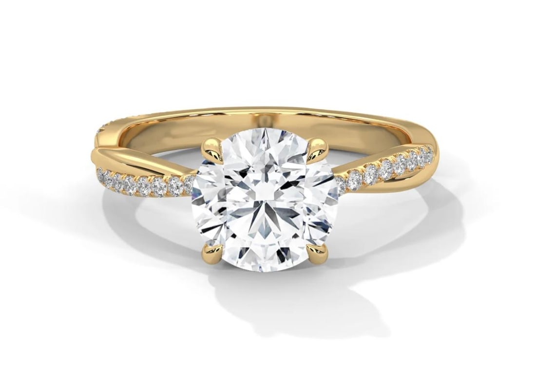 Lab-grown diamond 9.00 CT Oval Yellow Gold Solitaire Ring (1 of 2)