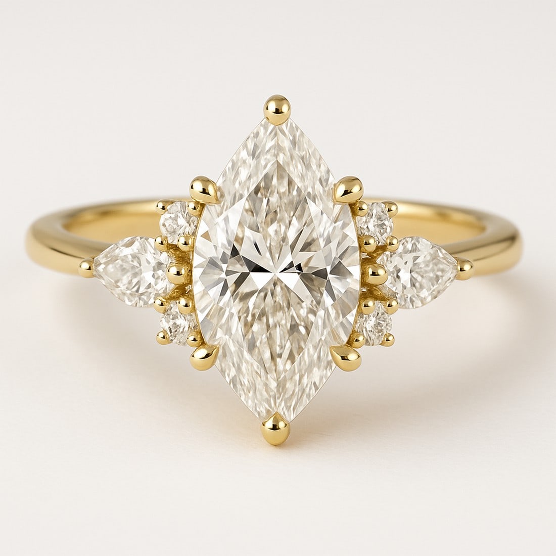 Lab-grown diamond 7.00 CT Pear Halo Diamond Ring (1 of 2)