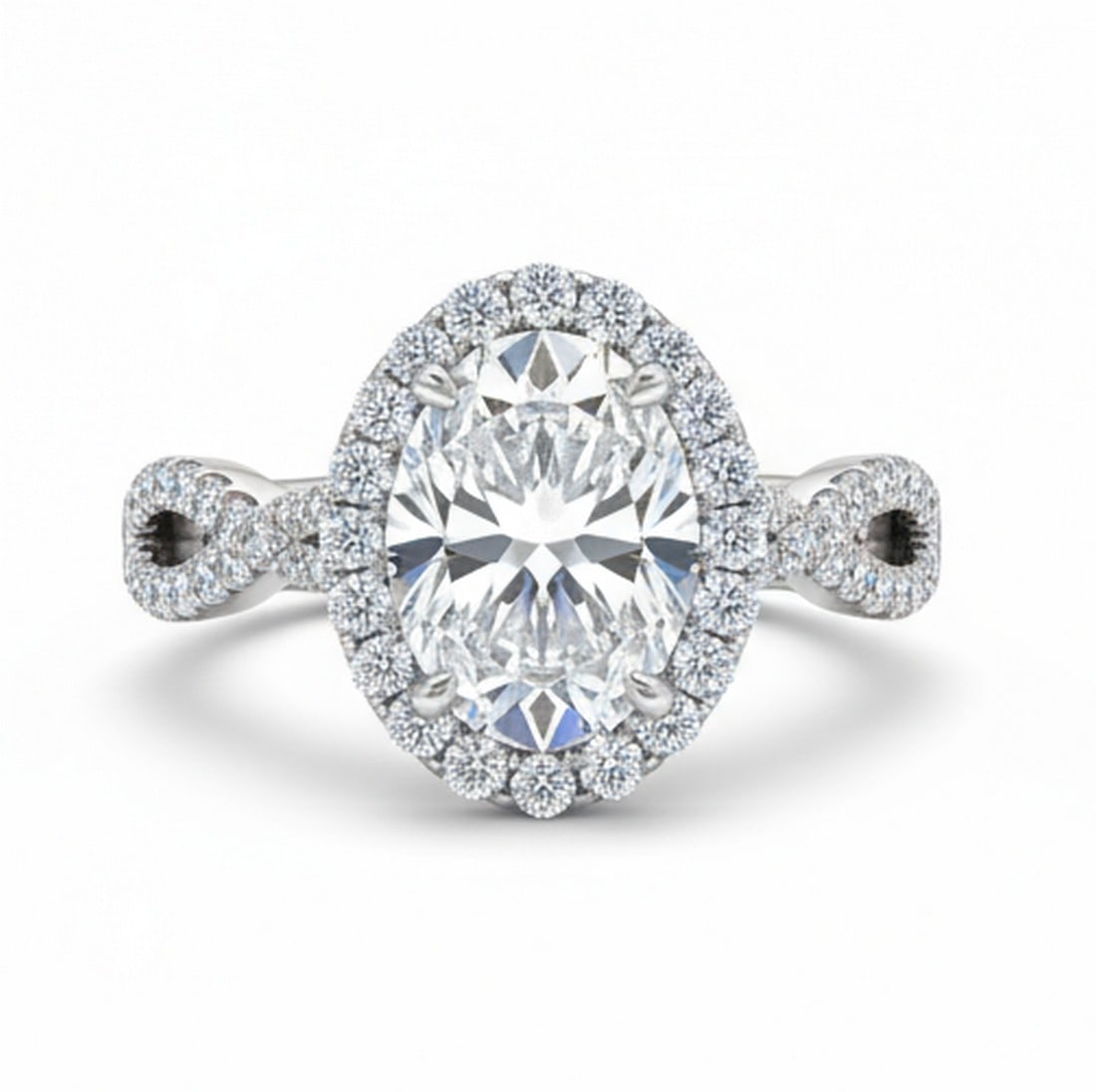 5.00 CT Oval lab-grown diamond Diamond Halo Engagement Ring (1 of 4)