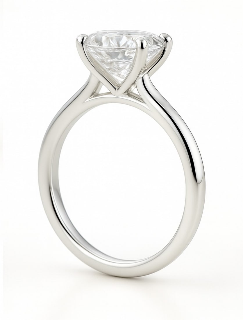 3.00 CT Round lab-grown diamond Diamond Classic Solitaire Ring in 14K White Gold - 2