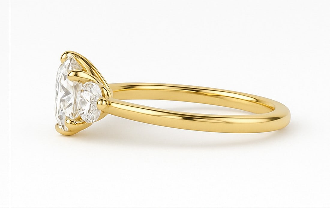 Lab-grown diamond 7.00 CT Round Brilliant-Cut Diamond Vintage Pavé Ring in 14K Yellow Gold - 2