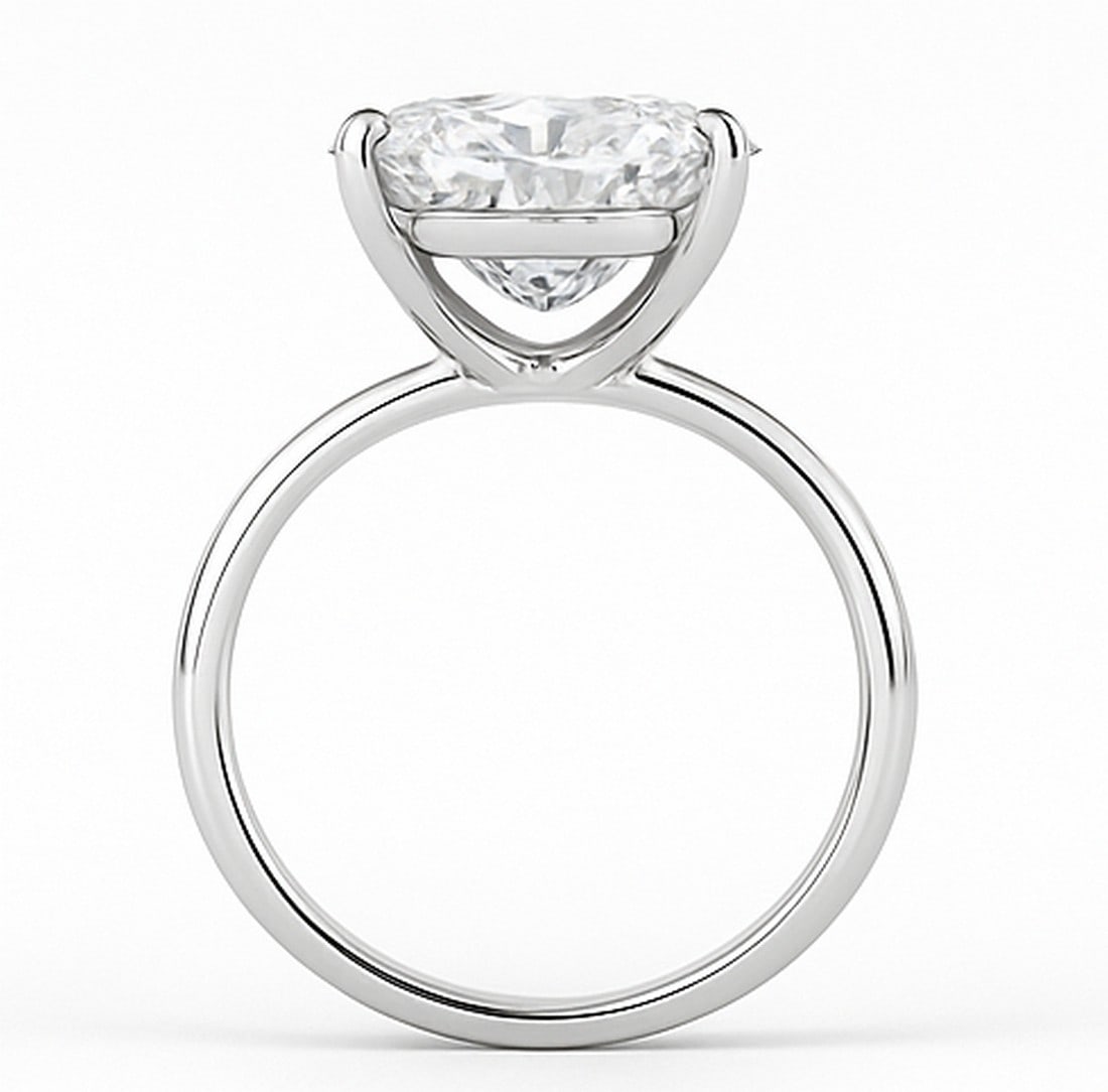 Lab-grown diamond 10.00 CT Oval-Cut Diamond Split-Shank Ring in 14K White Gold - 3