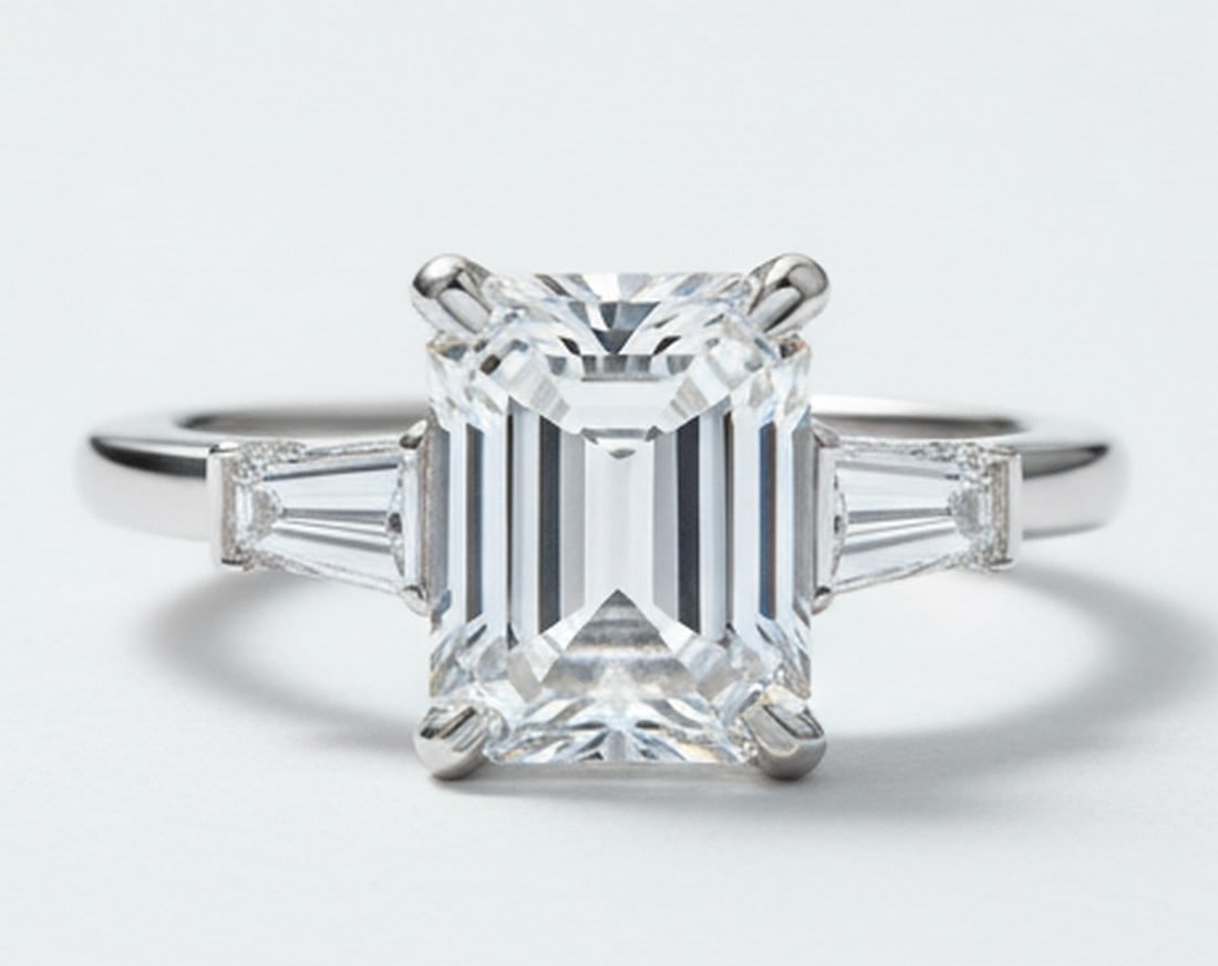 Lab-grown diamond 7.00 CT Cushion-Cut Diamond Twist-Shank Ring in 14K White Gold (1 of 4)