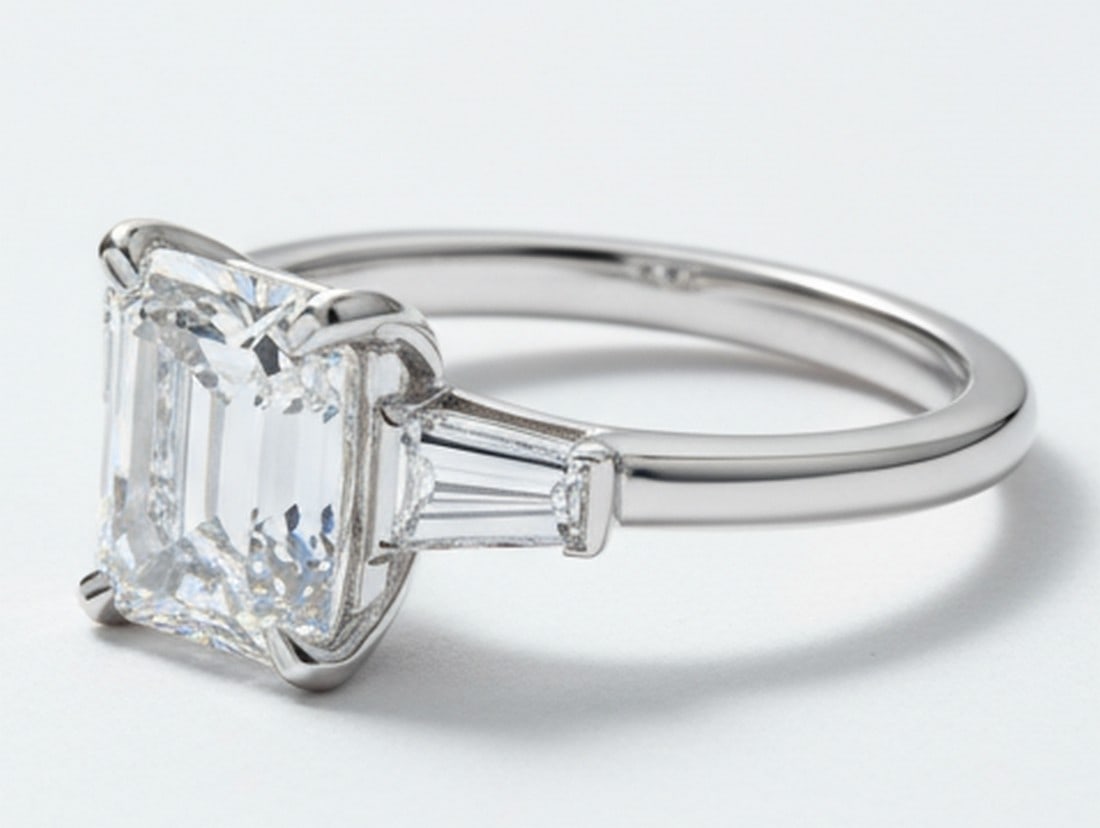 Lab-grown diamond 7.00 CT Cushion-Cut Diamond Twist-Shank Ring in 14K White Gold - 2