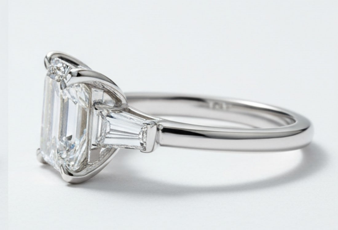 Lab-grown diamond 7.00 CT Cushion-Cut Diamond Twist-Shank Ring in 14K White Gold - 3