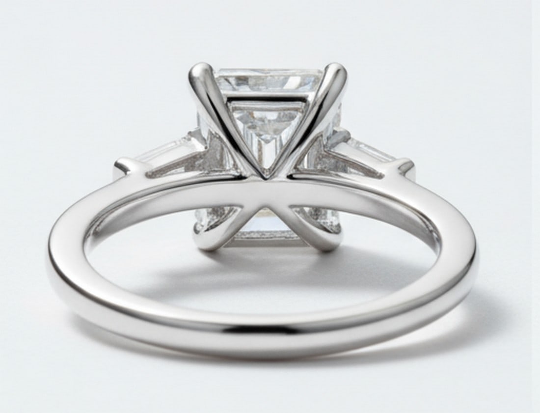 Lab-grown diamond 7.00 CT Cushion-Cut Diamond Twist-Shank Ring in 14K White Gold - 4