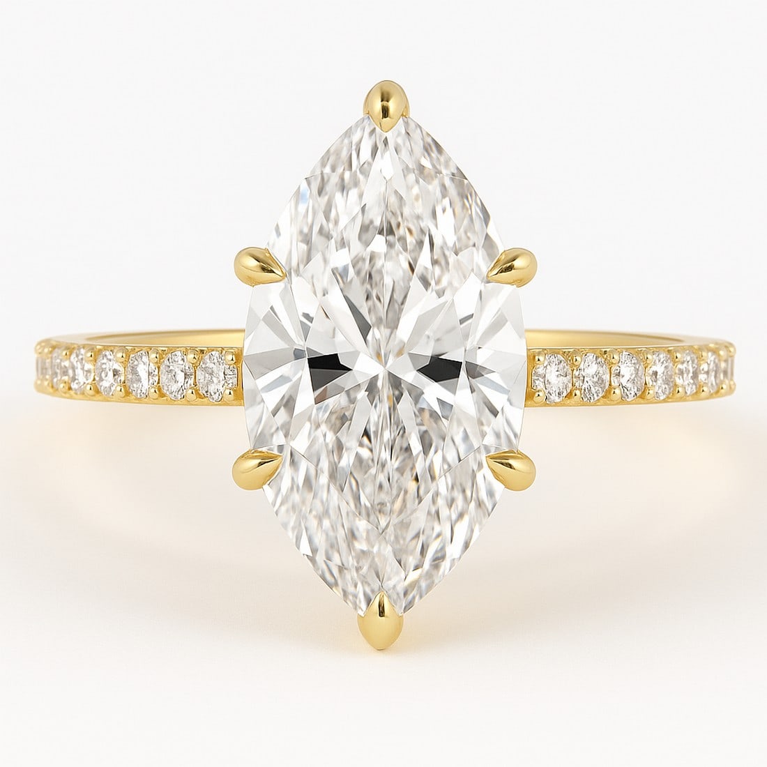 Lab-grown diamond 7.00 CT Radiant-Cut Diamond Halo Engagement Ring in 14K Yellow Gold (1 of 2)