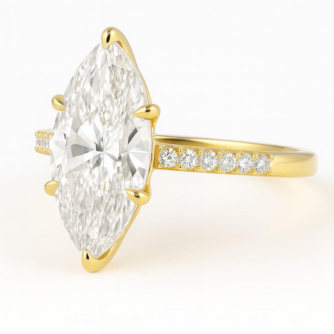 Lab-grown diamond 7.00 CT Radiant-Cut Diamond Halo Engagement Ring in 14K Yellow Gold - 2