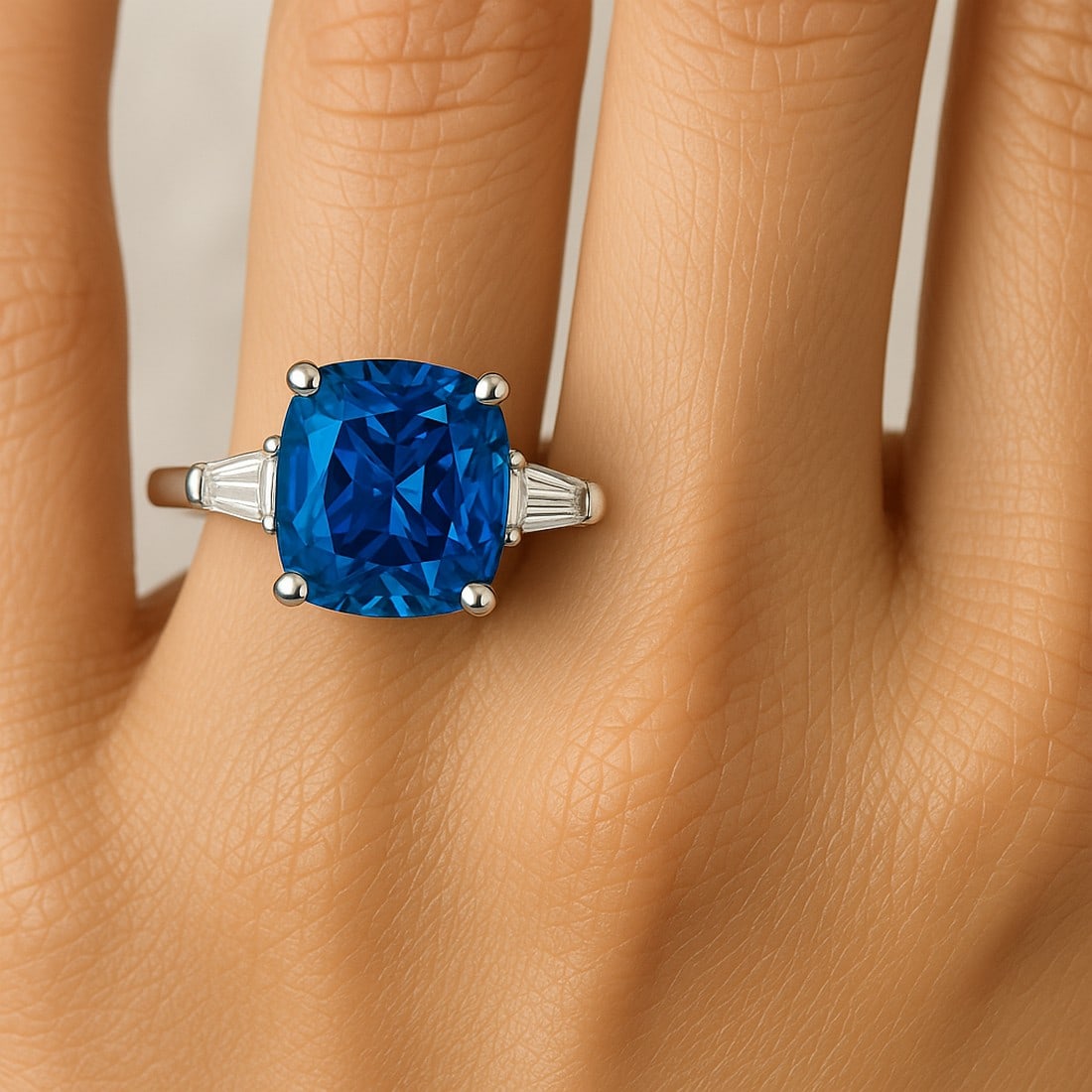 Lab-grown diamond 6.00 CT Round Brilliant-Cut Diamond Classic Solitaire Ring in 14K White Gold - 3