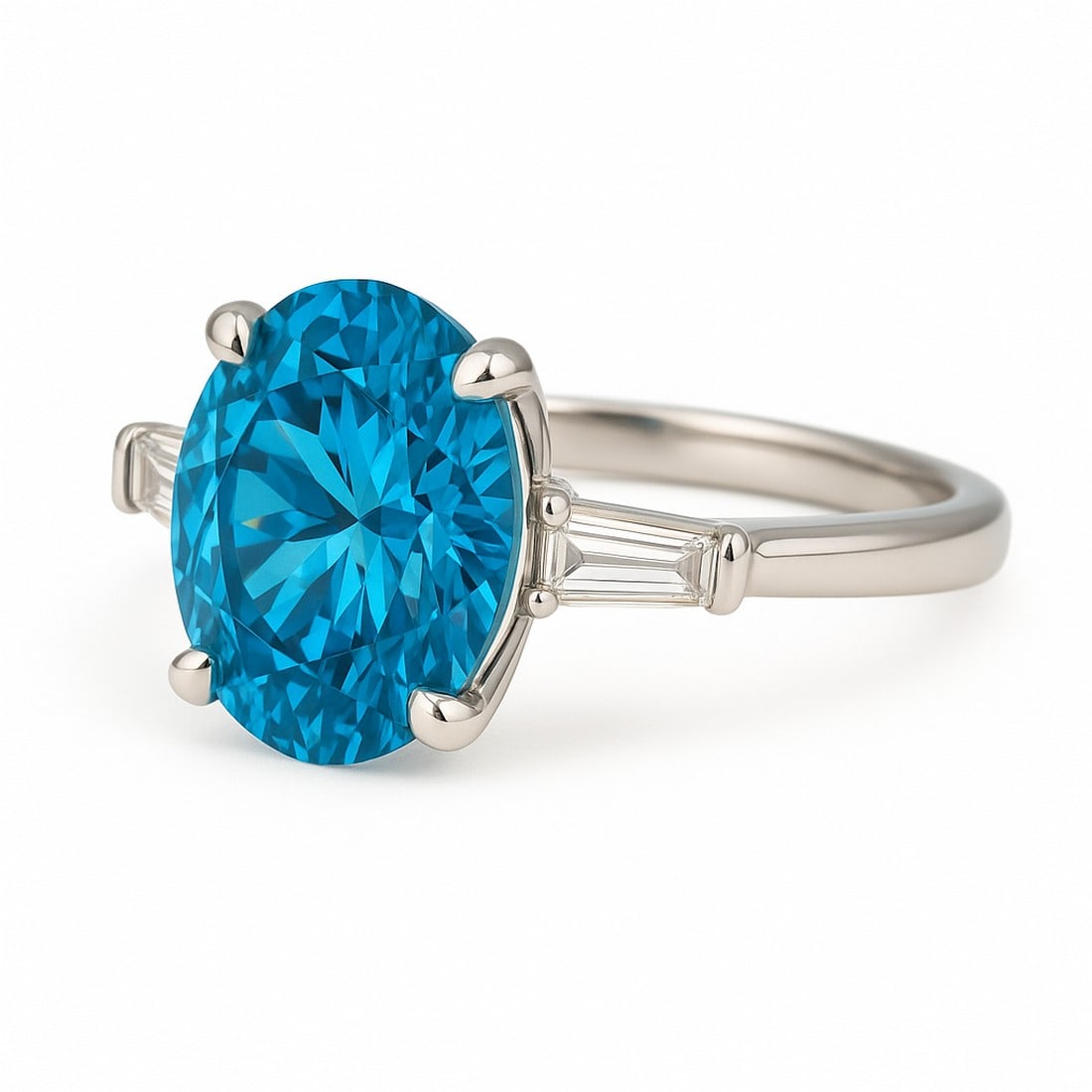 Lab-grown diamond 3.00 CT Pear-Shaped Diamond Vintage Pavé Ring in 14K White Gold - 2