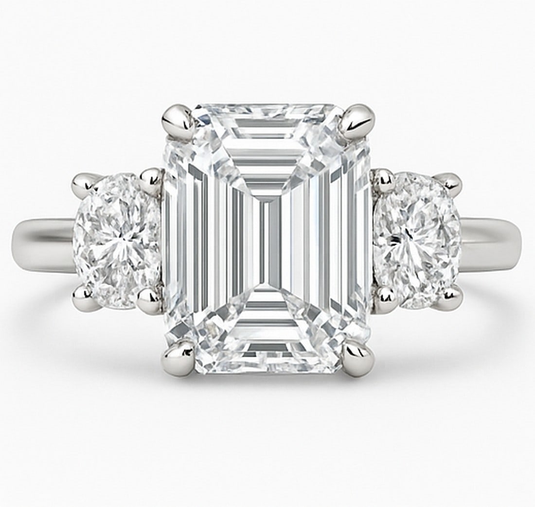 Lab-grown diamond 7.00 CT Cushion-Cut Diamond Halo Engagement Ring in 14K White Gold (1 of 3)