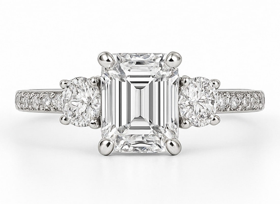 Lab-grown diamond 6.00 CT Marquise-Cut Diamond Halo Engagement Ring in 14K White Gold (1 of 3)