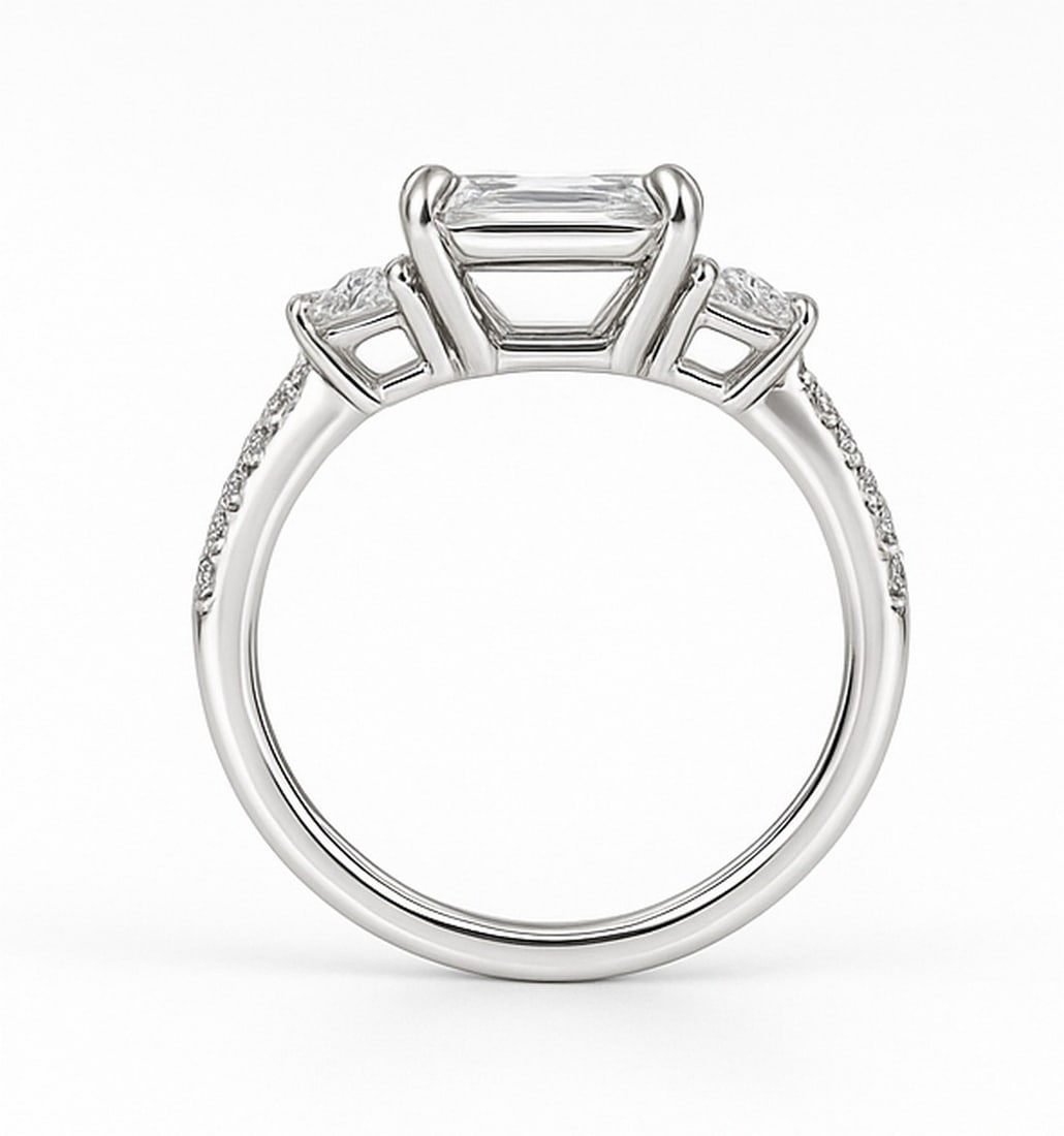 Lab-grown diamond 6.00 CT Marquise-Cut Diamond Halo Engagement Ring in 14K White Gold - 3