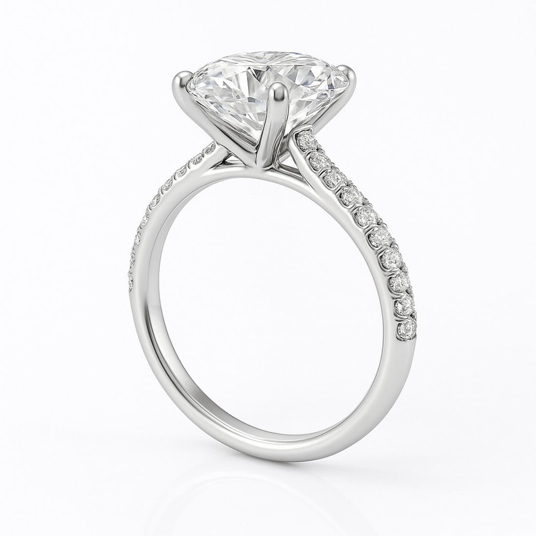 Lab-grown diamond 2.00 CT Princess-Cut Diamond Double Halo Ring in 14K White Gold - 2