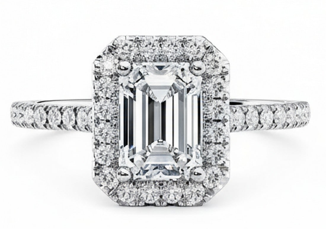 Lab-grown diamond 6.00 CT Cushion-Cut Diamond Twist-Shank Ring in 14K White Gold (1 of 3)