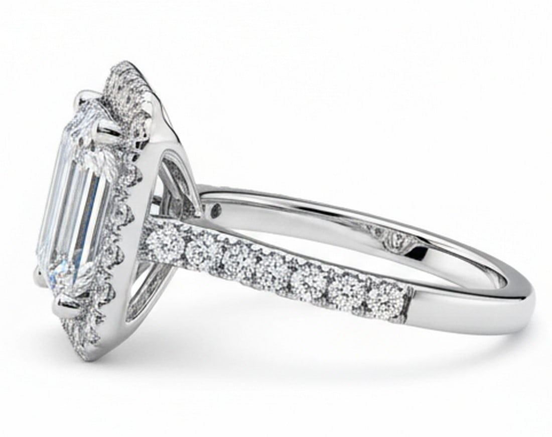 Lab-grown diamond 6.00 CT Cushion-Cut Diamond Twist-Shank Ring in 14K White Gold - 3
