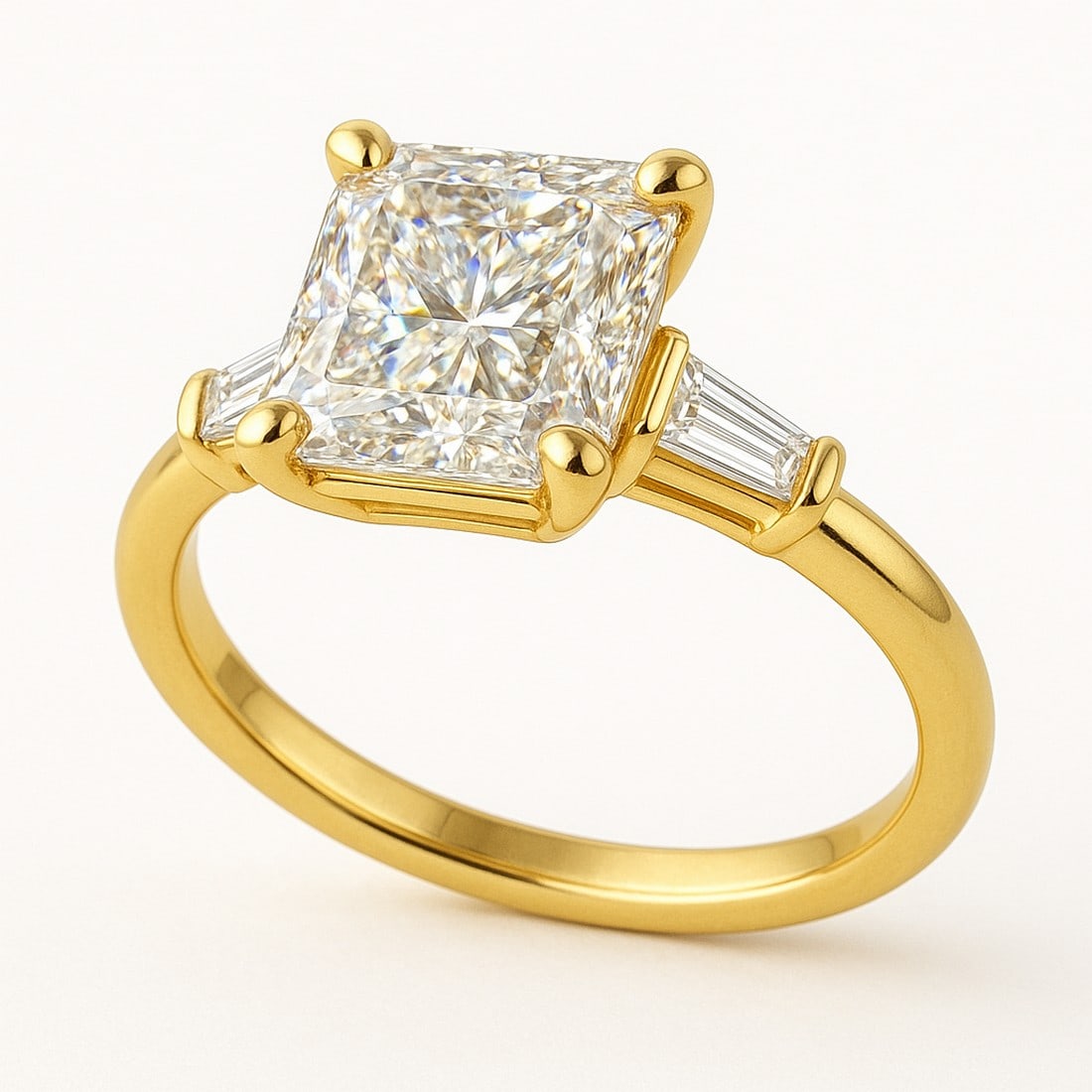 Lab-grown diamond 5.00 CT Pear-Shaped Diamond Hidden-Halo Ring in 14K Yellow Gold - 2