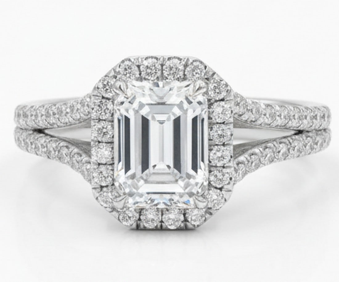 Lab-grown diamond 5.00 CT Marquise-Cut Diamond Cathedral-Style Ring in 14K White Gold - 2