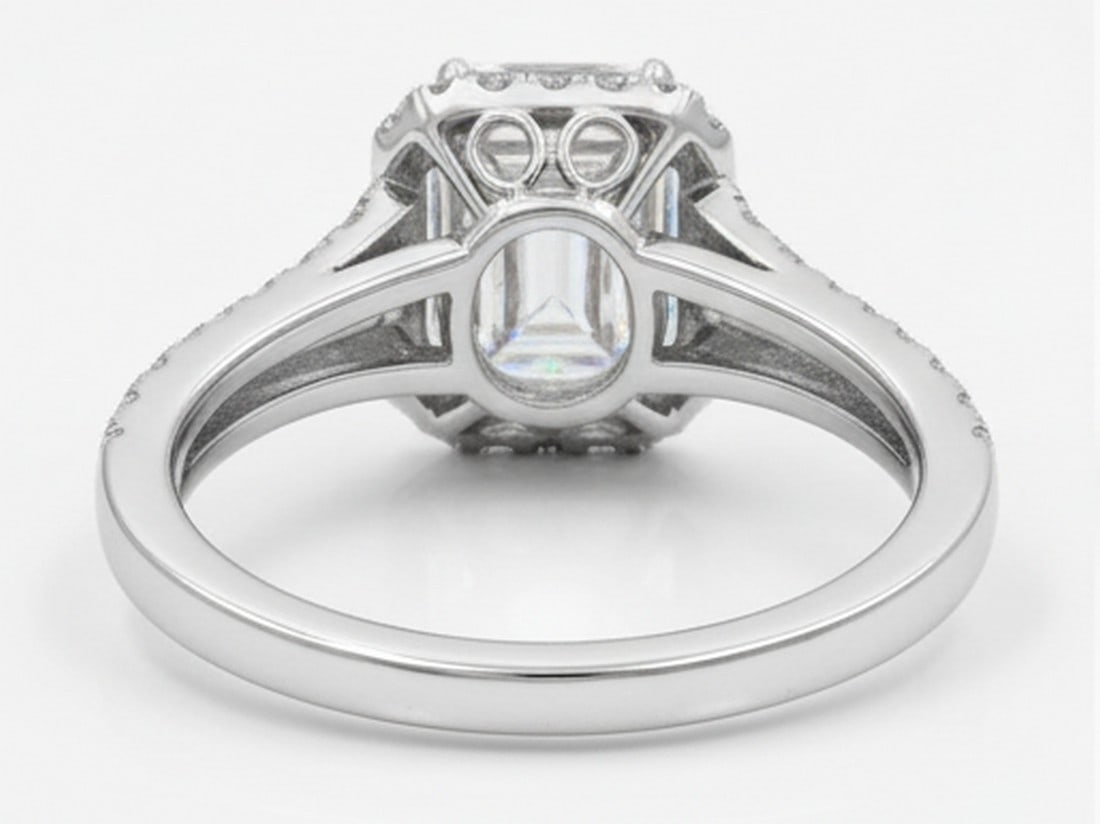 Lab-grown diamond 5.00 CT Marquise-Cut Diamond Cathedral-Style Ring in 14K White Gold - 4