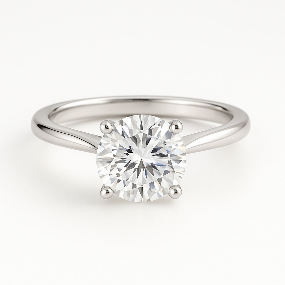 Lab-grown diamond 2.00 CT Princess-Cut Diamond Classic Solitaire Ring in 14K White Gold - 2